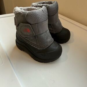The North Face Kids Boots in Gray and Black with Red Accent